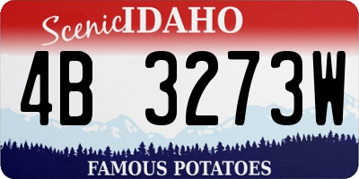 ID license plate 4B3273W
