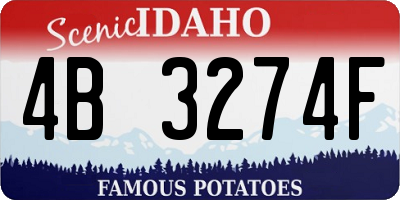 ID license plate 4B3274F
