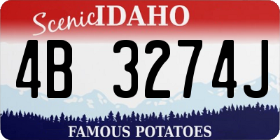 ID license plate 4B3274J