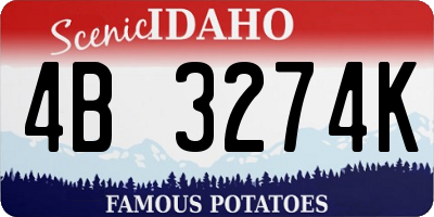 ID license plate 4B3274K