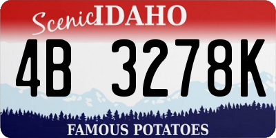 ID license plate 4B3278K