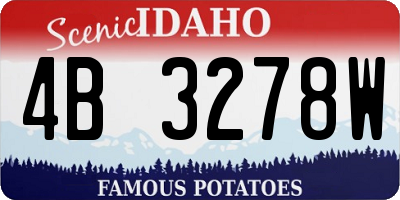 ID license plate 4B3278W