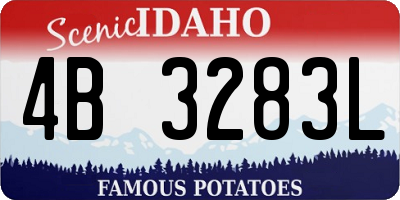 ID license plate 4B3283L