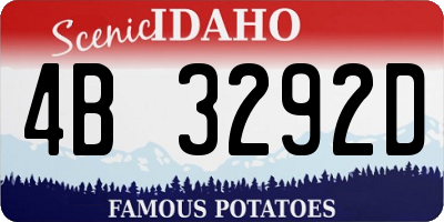 ID license plate 4B3292D