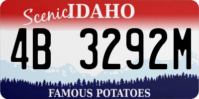 ID license plate 4B3292M