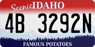 ID license plate 4B3292N