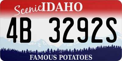 ID license plate 4B3292S