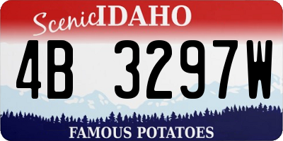 ID license plate 4B3297W