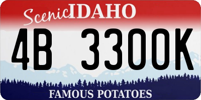 ID license plate 4B3300K
