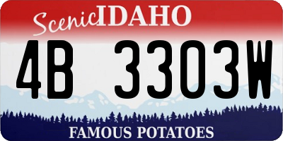ID license plate 4B3303W