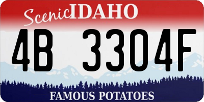 ID license plate 4B3304F