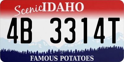 ID license plate 4B3314T