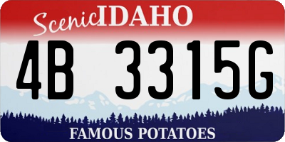 ID license plate 4B3315G