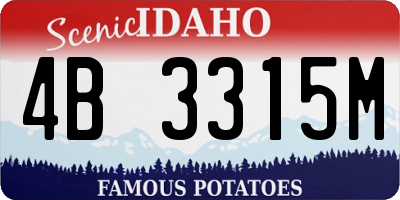 ID license plate 4B3315M