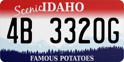 ID license plate 4B3320G