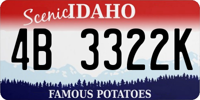 ID license plate 4B3322K