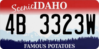 ID license plate 4B3323W