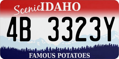 ID license plate 4B3323Y