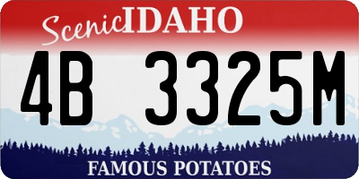 ID license plate 4B3325M
