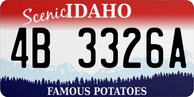 ID license plate 4B3326A