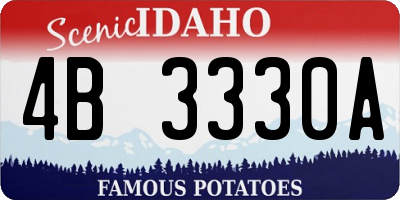 ID license plate 4B3330A
