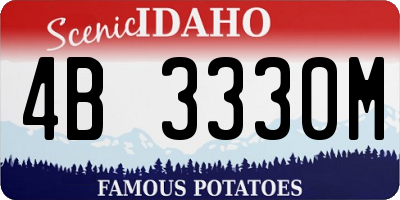 ID license plate 4B3330M