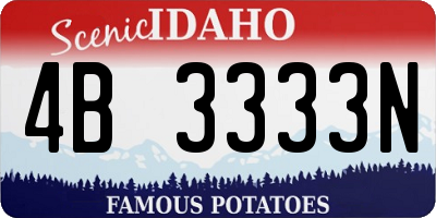 ID license plate 4B3333N