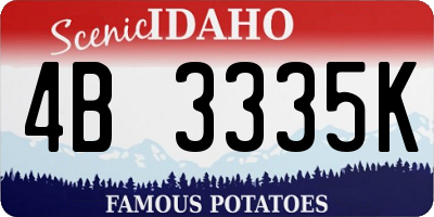 ID license plate 4B3335K