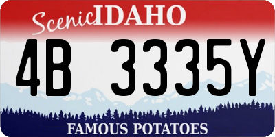ID license plate 4B3335Y
