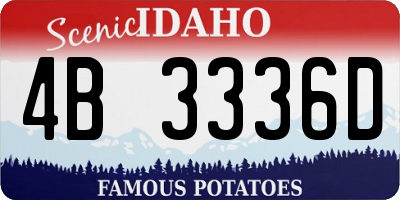 ID license plate 4B3336D