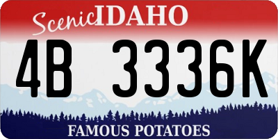 ID license plate 4B3336K
