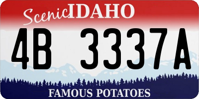 ID license plate 4B3337A