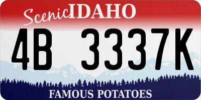 ID license plate 4B3337K