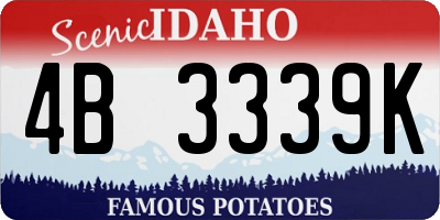 ID license plate 4B3339K