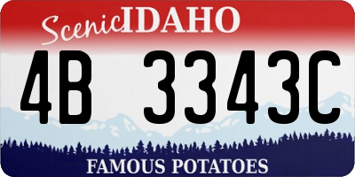 ID license plate 4B3343C