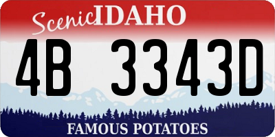 ID license plate 4B3343D
