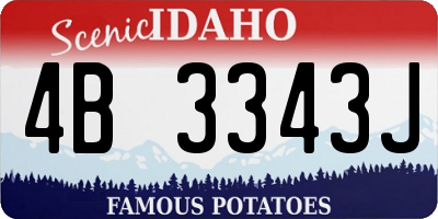 ID license plate 4B3343J