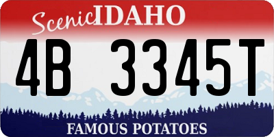 ID license plate 4B3345T