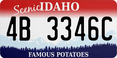 ID license plate 4B3346C