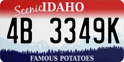 ID license plate 4B3349K