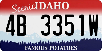 ID license plate 4B3351W