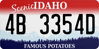 ID license plate 4B3354D