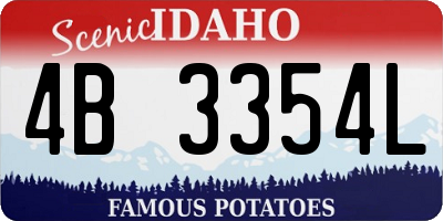 ID license plate 4B3354L