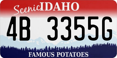 ID license plate 4B3355G