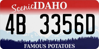 ID license plate 4B3356D