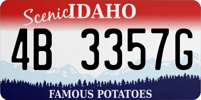 ID license plate 4B3357G
