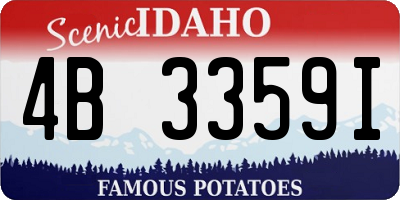 ID license plate 4B3359I