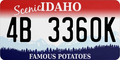 ID license plate 4B3360K