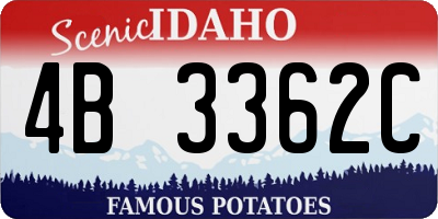 ID license plate 4B3362C