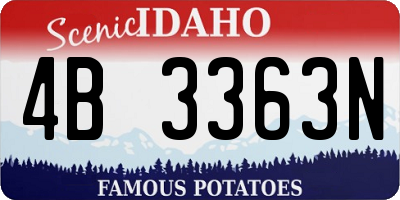 ID license plate 4B3363N
